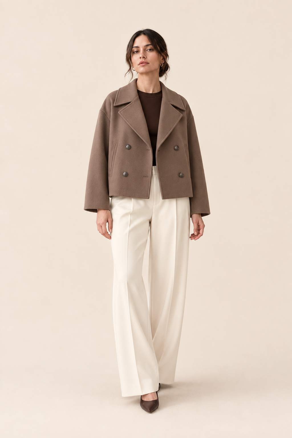 Blazer corto Inés marrón Valorenne — vista frontal