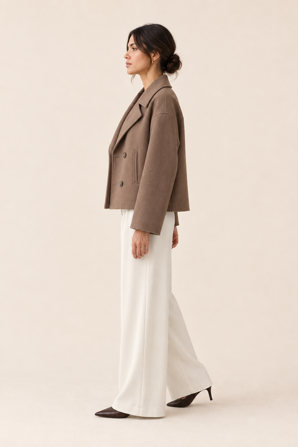 Blazer corto Inés marrón Valorenne — vista lateral