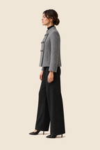Chaqueta gris jaspeada Élodie Valorenne — vista lateral