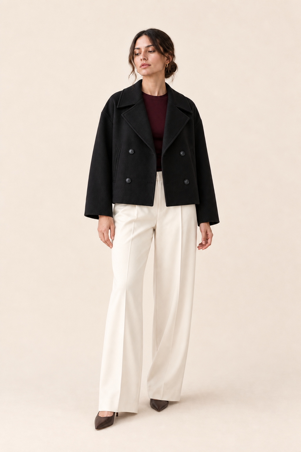 Blazer corto Inés negro Valorenne — vista frontal