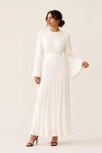 Vestido plisado blanco Valorenne — vista frontal