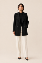 Abrigo blazer negro estructurado Valorenne — vista frontal
