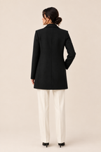 Abrigo blazer negro estructurado Valorenne — vista posterior