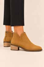 Botines con cremallera caqui, vista lateral
