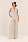Conjunto de chaleco y pantalón ancho Valorenne, crudo, vista frontal