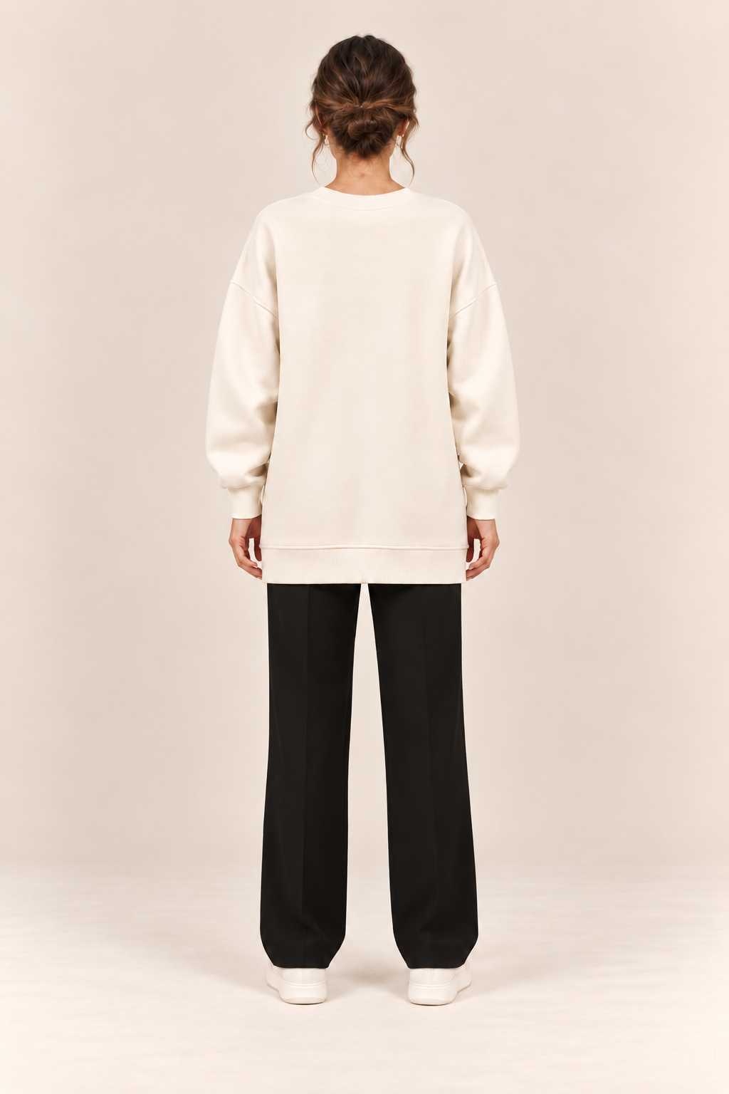 Jersey con cremallera lateral en albaricoque, vista trasera