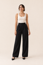 Pantalón de pierna ancha Negro, frontal