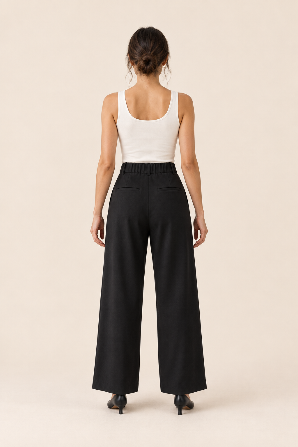 Pantalón de pierna ancha Negro, vista posterior