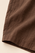 Pantalón cropped marrón, detalle tejido